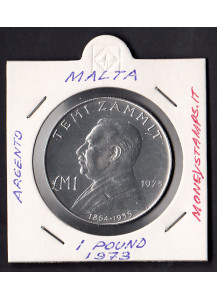 1973 - MALTA 1 Pound Argento Splendida +